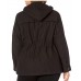 Black Women's Cotton Four Pocket Hooded Field Jacket (Standard & Plus Sizes)